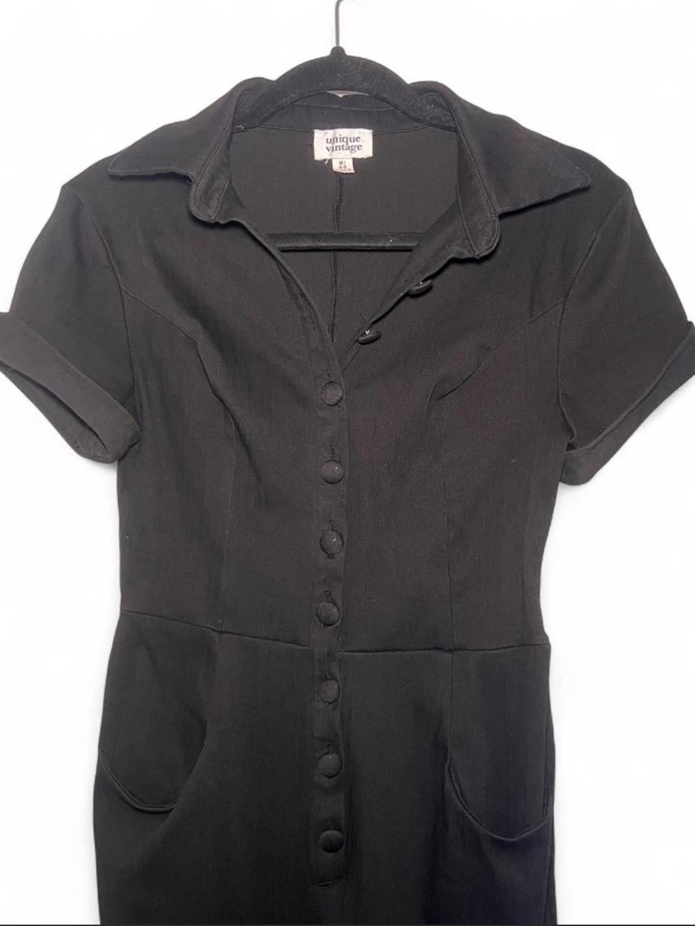 📞 *READ DESCRIPTION-Unique Vintage Black Jumpsuit *MISSING BELT